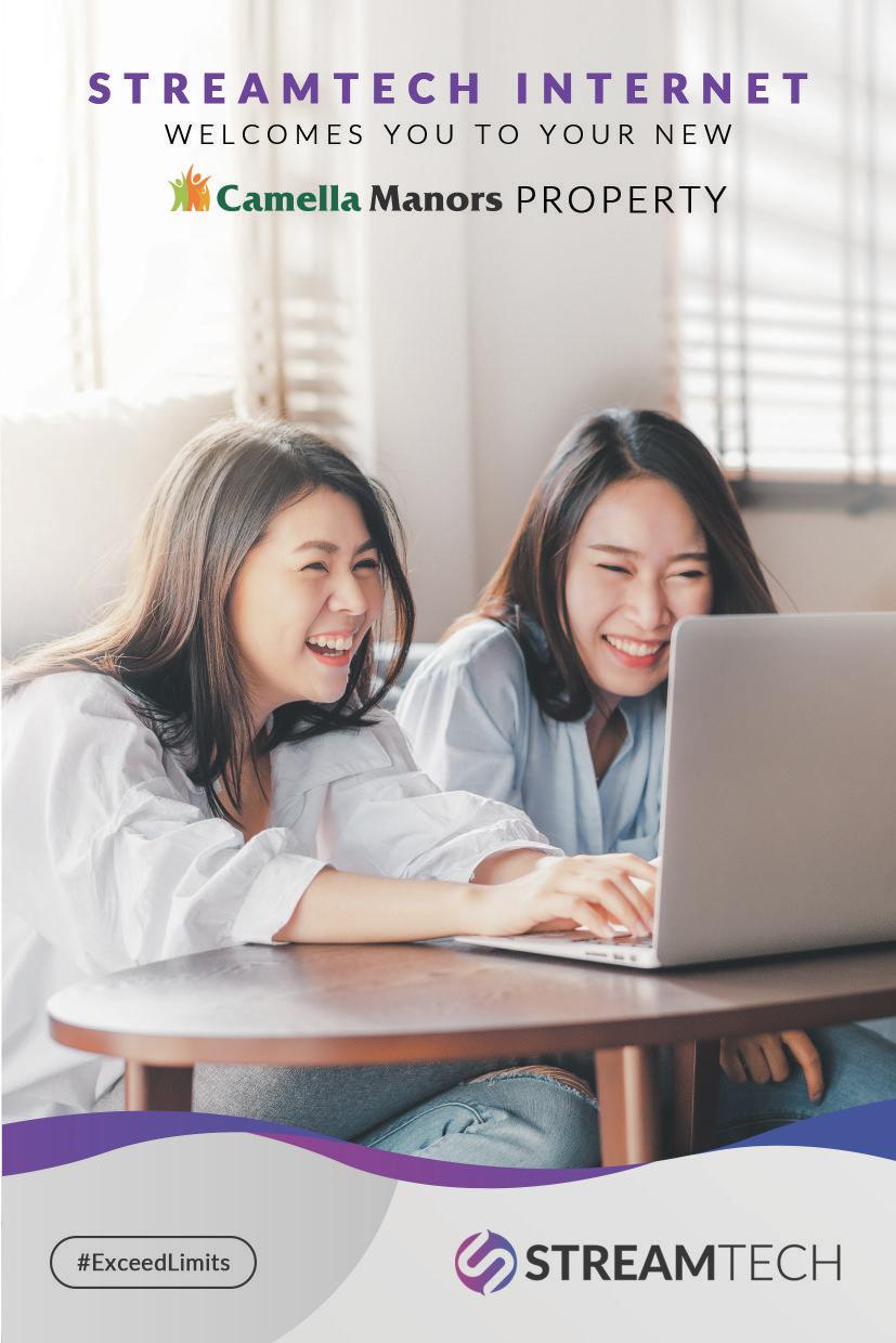 Enjoy the benefits of strong internet connection with Streamtech Fiber Internet and Camella Manors' Move In Package