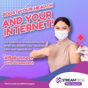 vaccination card benefit -bakunnect with Streamtech - fiber internet