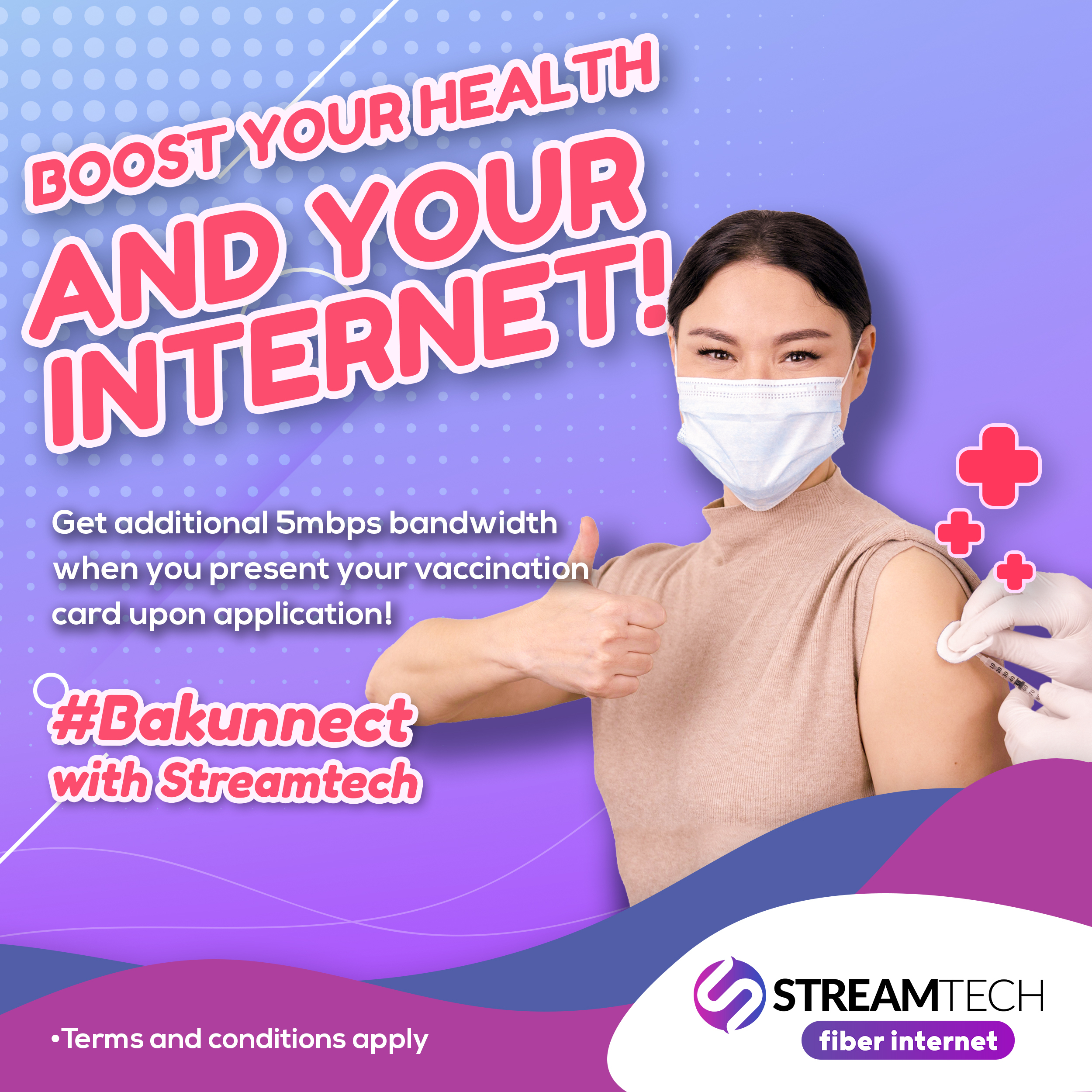 vaccination card benefit -bakunnect with Streamtech - fiber internet