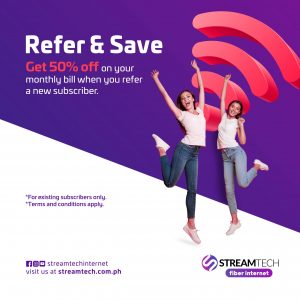 Refer and get half the price off - Streamtech Fiber Internet
