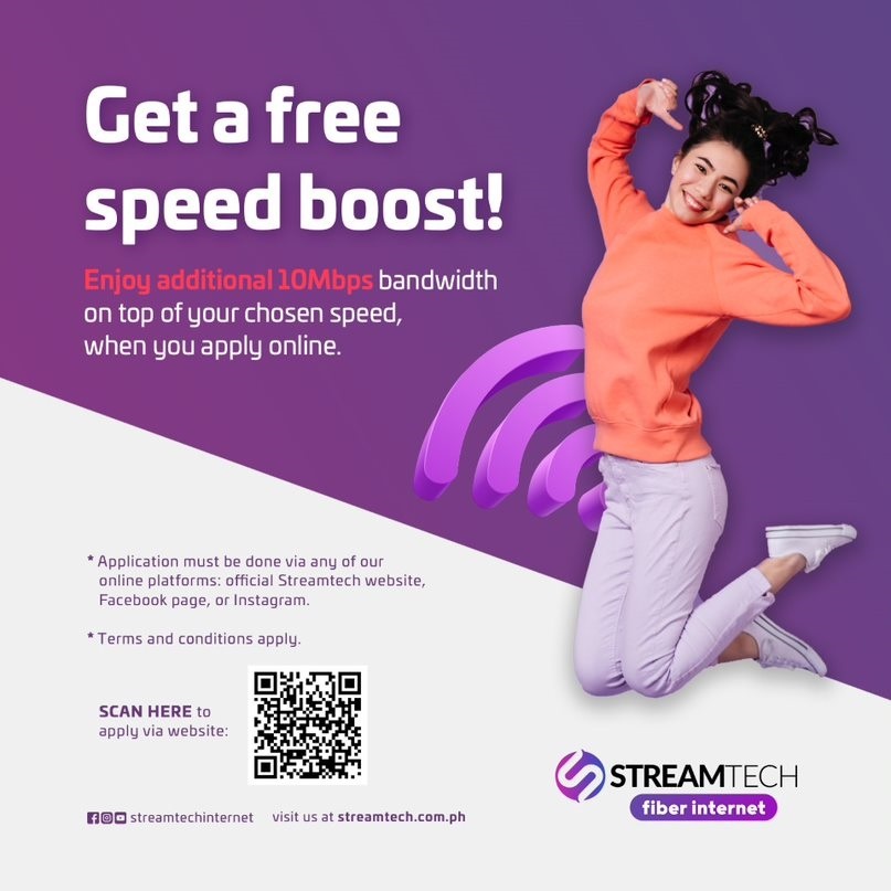 Speed booster promo - apply online - Streamtech Fiber Internet