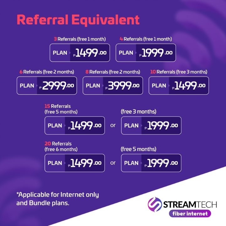 referral promo - Streamtech Fiber Internet