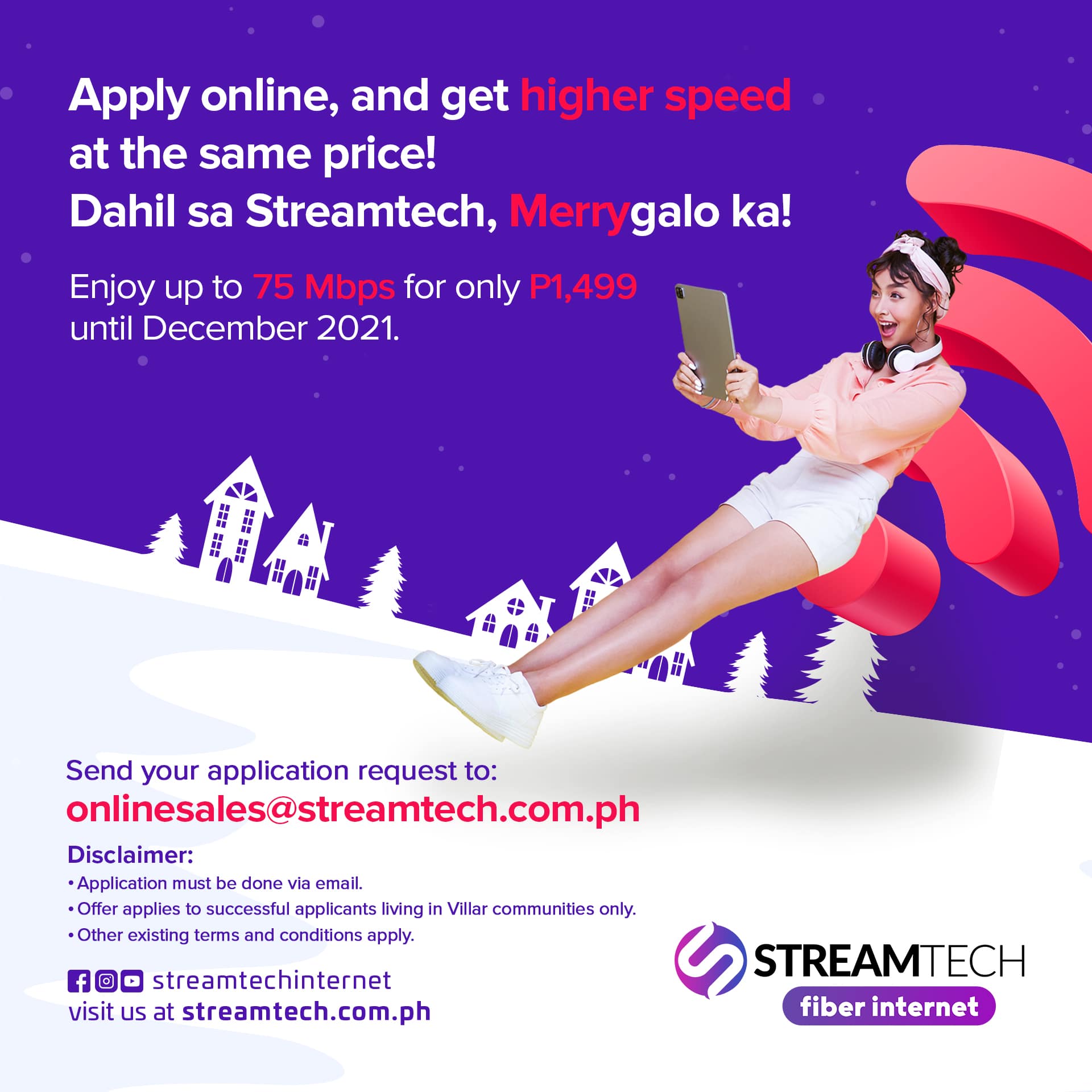 Apply online because Merrygalo ka kay Streamtech